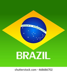 Vector illustration of a Brazil background with stylish text.