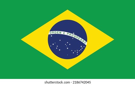 vector illustration of Brazil flag.