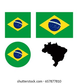 vector illustration of Brazil flag and map