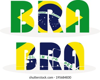 Vector illustration of Brazil Flag in puzzle isolated on white background