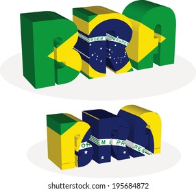 Vector illustration of Brazil Flag in puzzle isolated on white background