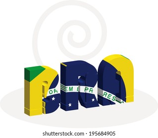Vector illustration of Brazil Flag in puzzle isolated on white background
