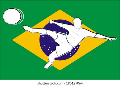 Vector illustration of brazil football cup background concept