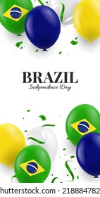 Vector Illustration of  Brazil Independence Day. Celebration banner. Background with balloons.
