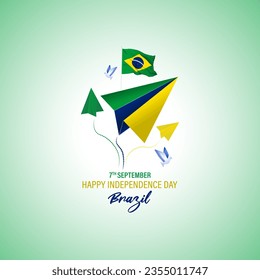 Vector illustration of Brazil Independence Day social media story feed template