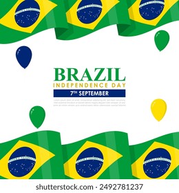 Vector illustration of Brazil Independence Day social media feed template