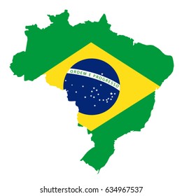 vector illustration of Brazil map and flag