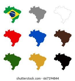 vector illustration of Brazil maps and flag