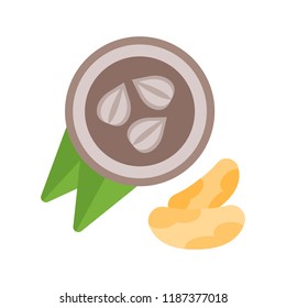 Vector Illustration of Brazil Nuts. Simple flat icon of + on a white background.