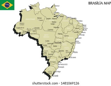 Vector illustration of Brazil political map
