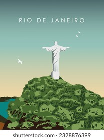 Vector illustration Brazil, Rio De Janeiro. Background design for poster, banner, advertisement, postcard.