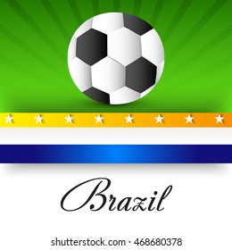 Vector illustration of a Brazil Soccer background with stylish text.