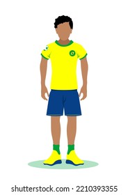 Vector illustration of Brazil soccer player isolated on white background