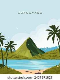 Vector illustration. Brazil, travel poster, banner, postcard. Modern design.