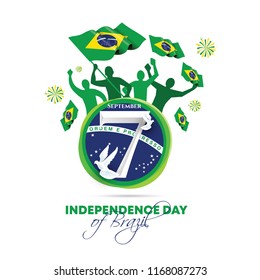 vector illustration. Brazilian national holiday Independence Day of Brazil is celebrated on 7 September. graphic design in symbolic colors business cards, invitations, gift cards, flyers and brochures