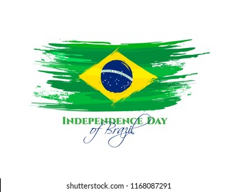 vector illustration. Brazilian national holiday Independence Day of Brazil is celebrated on 7 September. graphic design in symbolic colors business cards, invitations, gift cards, flyers and brochures