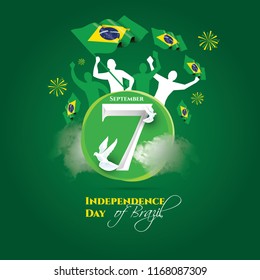 vector illustration. Brazilian national holiday Independence Day of Brazil is celebrated on 7 September. graphic design in symbolic colors business cards, invitations, gift cards, flyers and brochures