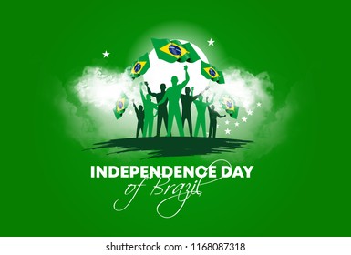 vector illustration. Brazilian national holiday Independence Day of Brazil is celebrated on 7 September. graphic design in symbolic colors business cards, invitations, gift cards, flyers and brochures