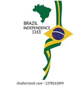 vector illustration. Brazilian national holiday Independence Day of Brazil is celebrated on 7 September. graphic design in symbolic colors business cards, invitations, gift cards, - Vector