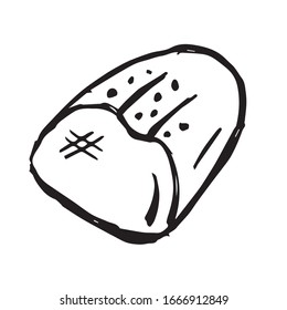 Ilustración vectorial de la panadería Icono de la comida en fondo aislado. Utilice este icono de dibujo manual o esbozo para diseño gráfico, póster, diseño de Pantalones y mucho más.