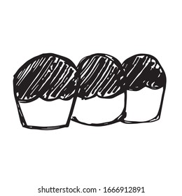 Vector Illustration of Bread Bakery Food Icon on Isolated Background. Use This Hand Drawing or Sketch Icon For Graphic Design, Poster, Shirt Design and More.