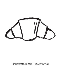 Ilustración vectorial de la panadería Icono de la comida en fondo aislado. Utilice este icono de dibujo manual o esbozo para diseño gráfico, póster, diseño de Pantalones y mucho más.