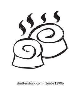 Vector Illustration of Bread Bakery Food Icon on Isolated Background. Use This Hand Drawing or Sketch Icon For Graphic Design, Poster, Shirt Design and More.