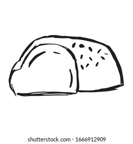 Vector Illustration of Bread Bakery Food Icon on Isolated Background. Use This Hand Drawing or Sketch Icon For Graphic Design, Poster, Shirt Design and More.