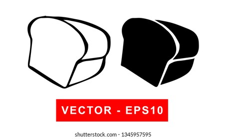 Vector Illustration of Bread for Baking. Isolated flat line and silhouette of sign, symbol, or objects for graphic design.