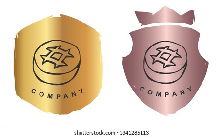 Vector Illustration of Bread Food for Baking with Rose Gold and Gold Banner or Background. Graphic Design for Logo and T-shirt.