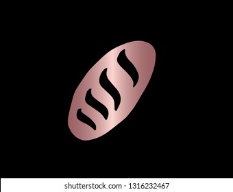Vector Illustration of Bread Food with Elegant Rose Gold Color. Graphic Design for Company, Shirt, Icon, Layout, Background, Template and more. 
