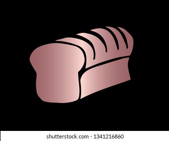 Vector Illustration of Bread Food with Elegant Rose Gold Color. Graphic Design for Company, Shirt, Icon, Layout, Background, Template and more.