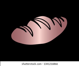 Vector Illustration of Bread Food with Elegant Rose Gold Color. Graphic Design for Company, Shirt, Icon, Layout, Background, Template and more.