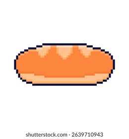 Vector Illustration of Bread with Pixel Art Design, perfect for game assets themed designs
