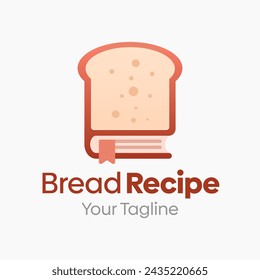 Vector Illustration for Bread Recipe Logo: A Design Template Merging Concepts of a Book and Bread Shape