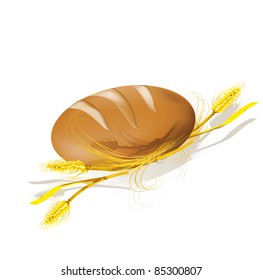 Vector illustration. Bread and wheat.