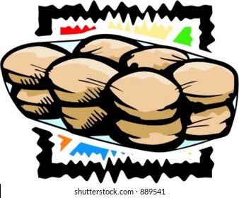 A vector illustration of  breads.
