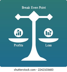 Vector Illustration of Break Even Point with icons