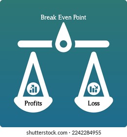 Vector Illustration of Break Even Point with icons