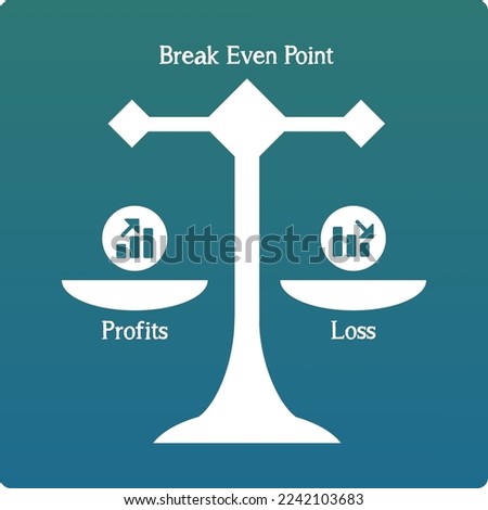 Vector Illustration of Break Even Point with icons