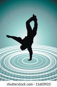 Vector illustration of a break-dancer.