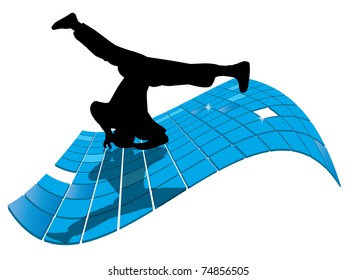 Vector illustration of breakdancer.
