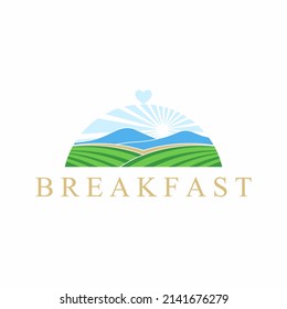 Vector illustration of breakfast dish logo design, restaurant, restaurant, food court, cafe