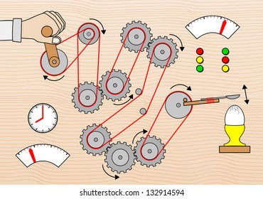 vector illustration of a breakfast egg breaking machine