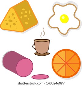 Vector illustration of breakfast food