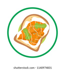 Vector illustration of Breakfast food.
Bread with salmon.