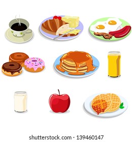 A vector illustration of breakfast food illustration icon sets