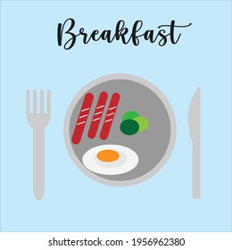 Vector illustration of breakfast set