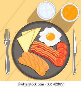 vector and illustration of breakfast time