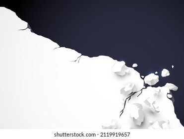 Vector Illustration Breaking Cliff Or Wall